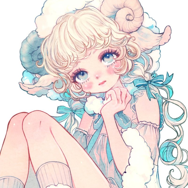 オリジナルステッカー【counting sheep A】 - 貼紙 - 紙 