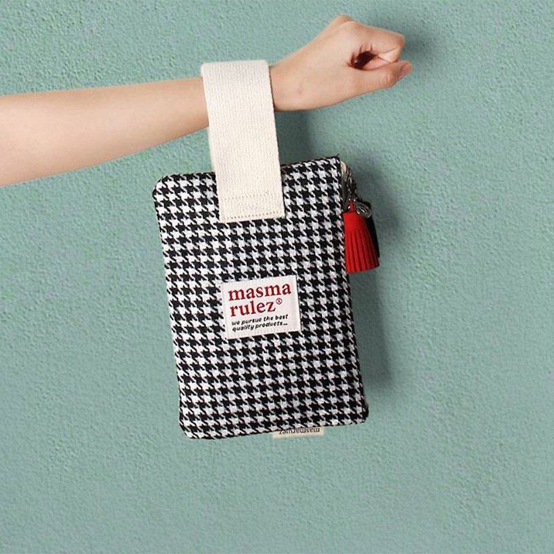 Korean designer brand Masmarulez anesthetic clutch bag - Plaid series - กระเป๋าคลัทช์ - ผ้าฝ้าย/ผ้าลินิน 