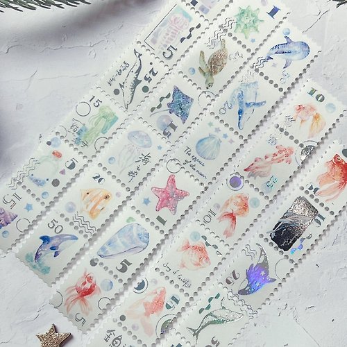 梅刺小舖 梅刺10週年郵票膠帶-海洋款