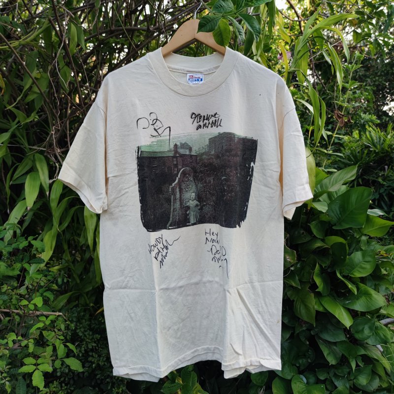 Vintage 90s Soul Asylum Let Your Dim Light Shine T-Shirt - 男 T 恤 - 棉．麻 白色