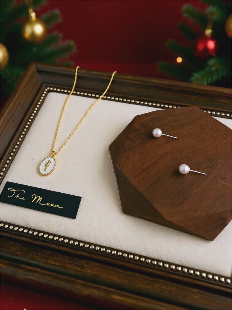 【精緻禮盒】橢圓鬱金香項鍊 18KGF－ 永恆微光#貝殼 花 法式 - 項鍊 - 其他金屬 白色