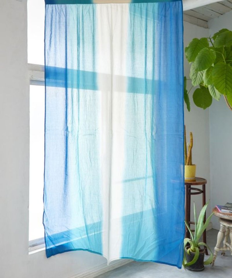 [Popular Pre-order] 200cm Indian Cotton Soft Translucent Gradient Door Curtain Curtain (5 Colors) IPFP4102 - Doorway Curtains & Door Signs - Cotton & Hemp 