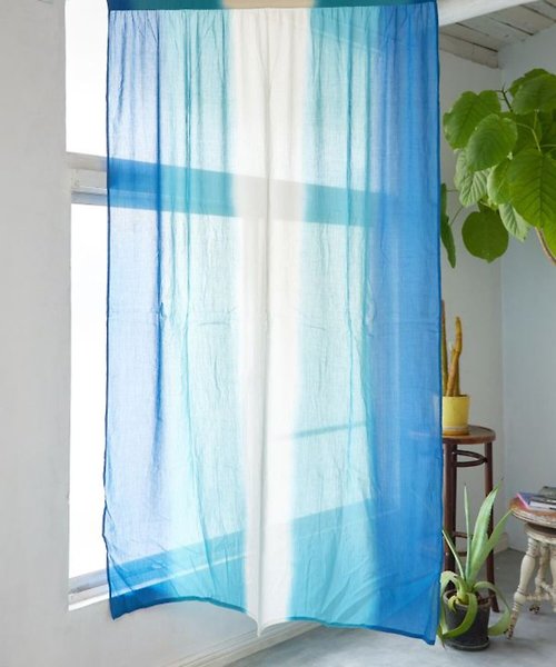Saibaba Ethnique 【熱門預購】200cm印度棉柔和透光漸層門簾 窗簾 (5色) IPFP4102