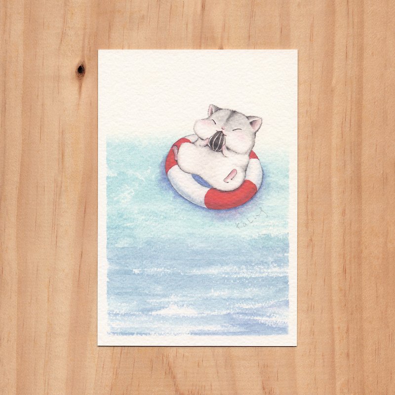 "我的毛孩朋友 - 偶爾享受鼠生"水彩插畫明信片 - 卡片/明信片 - 紙 