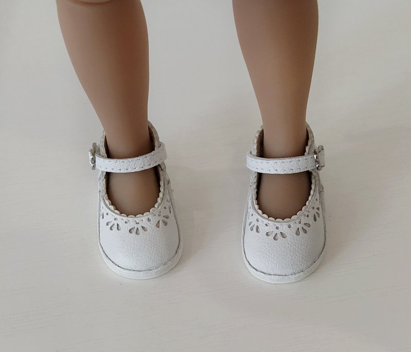 หนังแท้ ตุ๊กตา ขาว - Ruby Red shoes