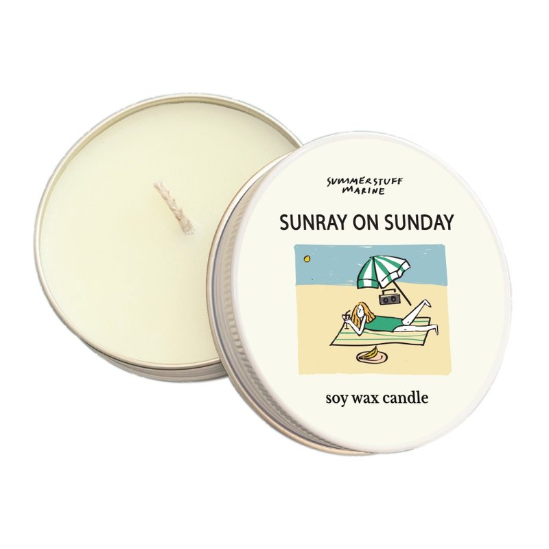 Summerstuff.marine - SOY WAX CANDLES กลิ่น STREETSIDE BOOK SHOP (60 g) - 香氛蠟燭/燭台 - 蠟 白色