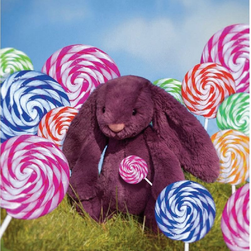 Jellycat Bashful Plum Bunny 31cm - ตุ๊กตา - เส้นใยสังเคราะห์ สีม่วง