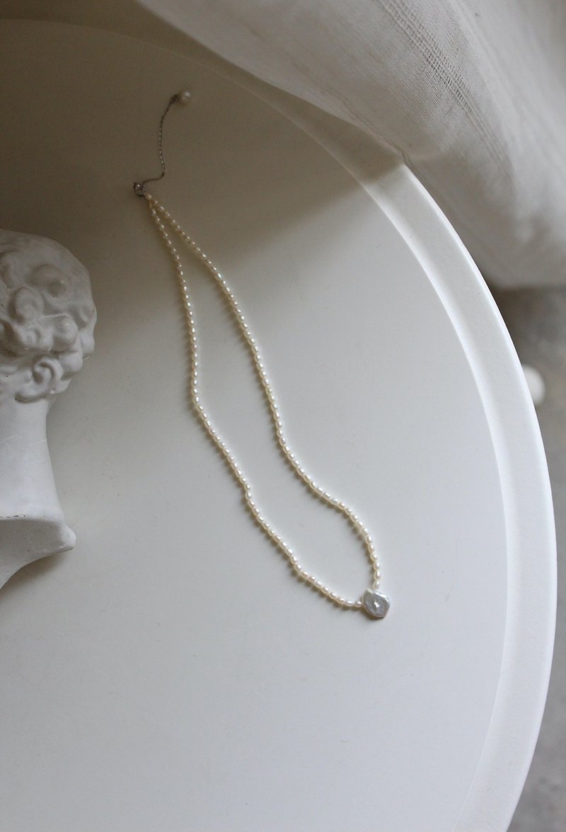 One Shine Natural Rice Pearl Necklace - Necklaces - Pearl 