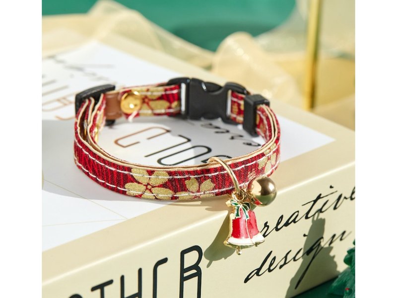 【iC原創】手工貓狗無聲項圈聖誕鈴鐺 - 項圈/牽繩 - 其他材質 