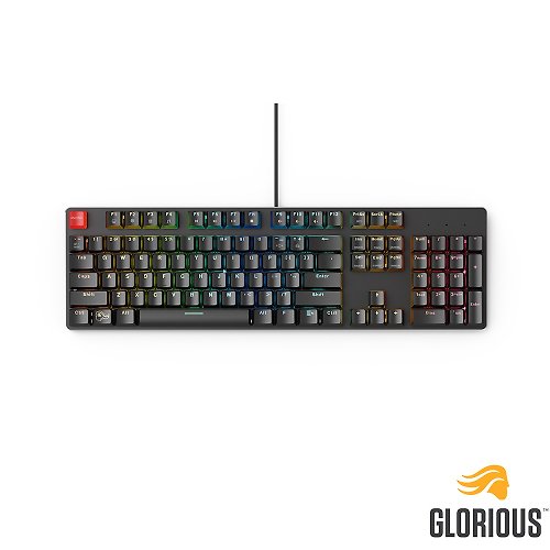 Glorious 官方授權旗艦館 Glorious GMMK 100% RGB模組化機械鍵盤 茶軸 英文 - 黑