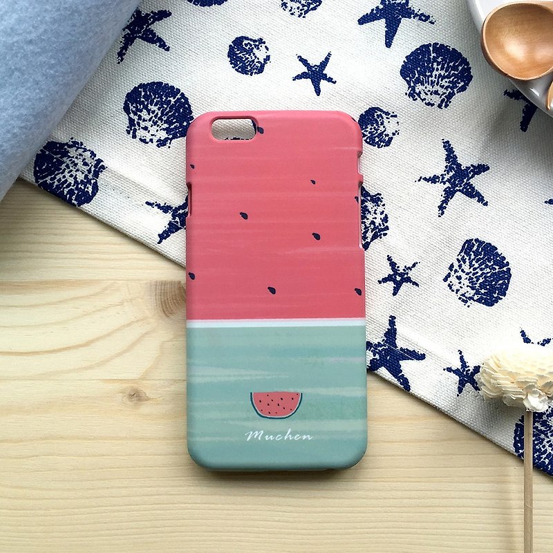 夏日野餐風西瓜 (iPhone.Samsung, HTC, Sony.華碩手機殼保護套) - 手機殼/手機套 - 塑膠 紅色