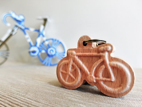 IMCNC-Sylvia 腳踏車 bicycle // 原木製 鑰匙圈 掛件 吊飾