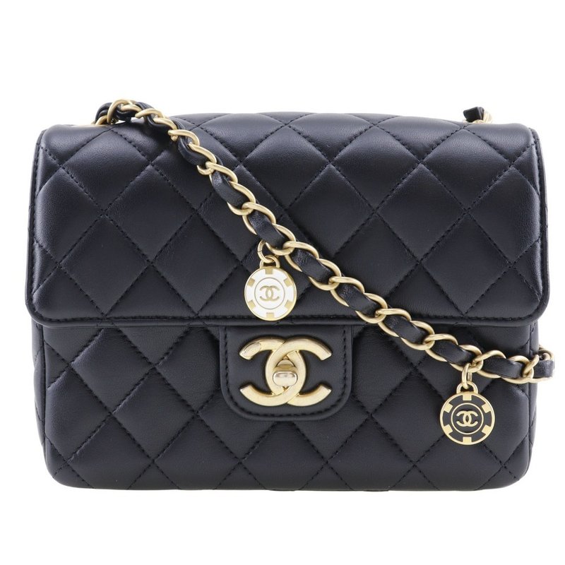 【日本直送】シャネル CHANEL マトラッセ ショルダーバッグ チェーンショルダー ココマークチャーム カーフ 黒 レディース【中古】 - 側背包/斜背包 - 真皮 黑色