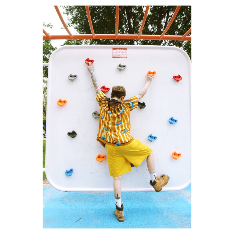 開心陽光夏威夷襯衫__鐵門白日夢 - 男襯衫/休閒襯衫 - 其他人造纖維 黃色