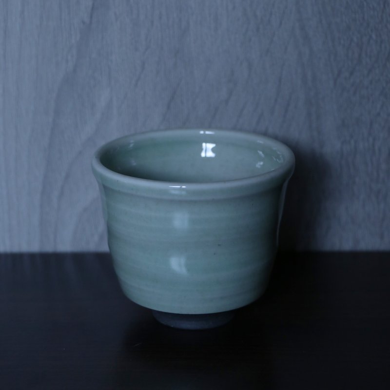 Waizai green celadon clay cup - แก้ว - เครื่องลายคราม สีเขียว