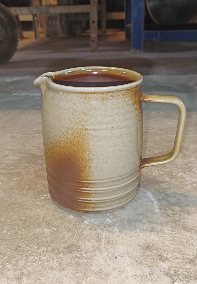 柴燒無釉咖啡下壺-茶海-公道杯-鶯歌陶藝家李玟叡 - 咖啡壺/手沖壺 - 陶 