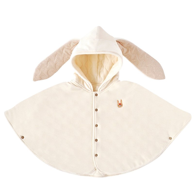 [SISSO Organic Cotton] Rabbit Cotton Cloak with Cotton Velveteen - Coats - Cotton & Hemp White