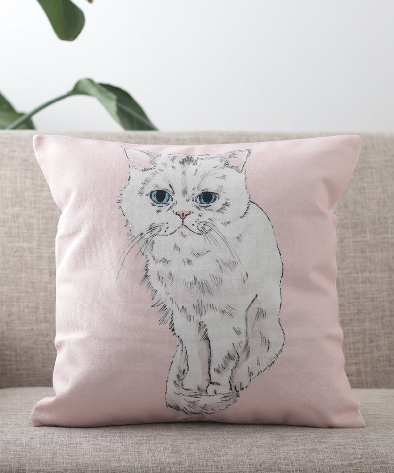 Jubilee Cushion Cover Cat Persian Cat - หมอน - ผ้าฝ้าย/ผ้าลินิน หลากหลายสี