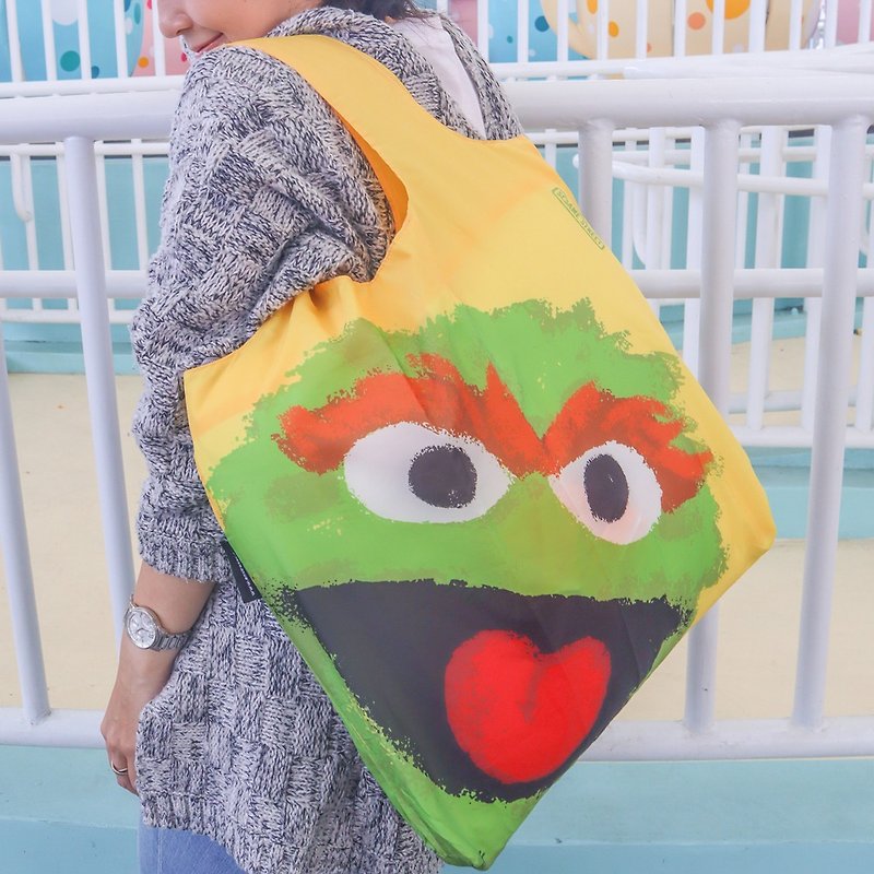 ENVIROSAX Australian Reusable Shopping Bag-Sesame Street Oscar - Messenger Bags & Sling Bags - Polyester Multicolor
