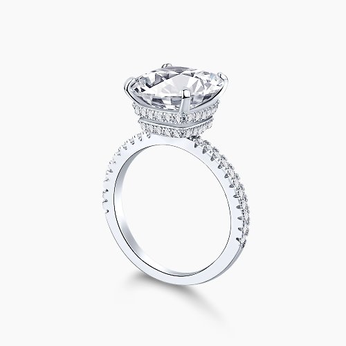 Glowy Jewelry 【手作】超閃經典皇冠形設計戒指 - 5A 比利時鋯石 - 925純銀