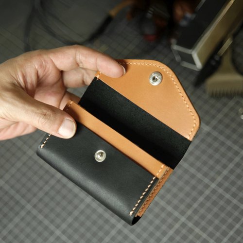 垂耳兔手工皮具 客製禮物 卡包diy材料包 / 完成品 零錢包名片夾 皮革DIY 可刻字