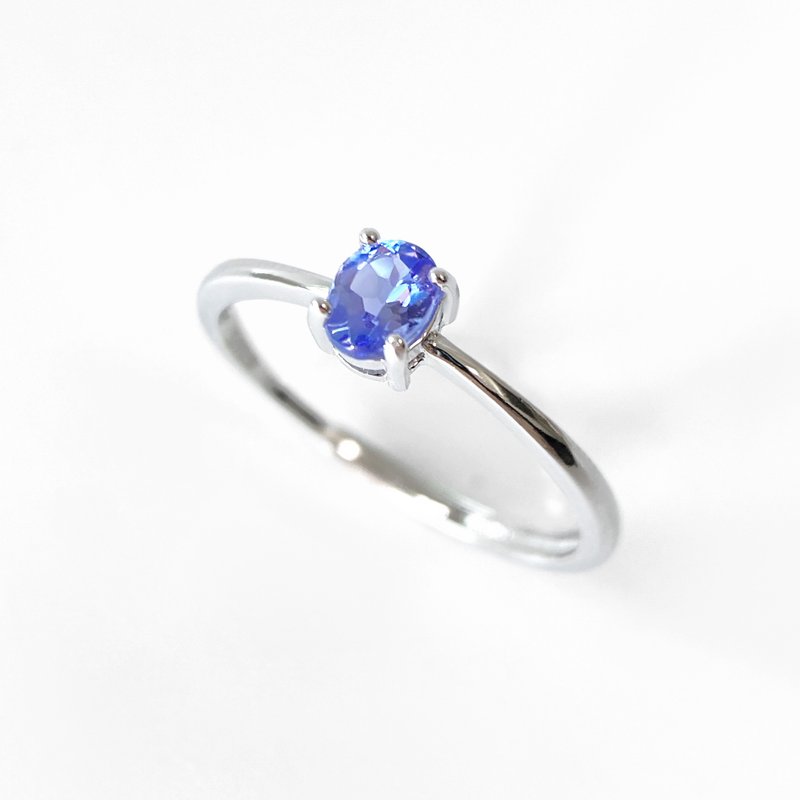 15% off for 2 pieces | Tanzania tanzanite Stone silver ring (beautiful indigo blue, completely clear to the naked eye) - แหวนทั่วไป - เงินแท้ 