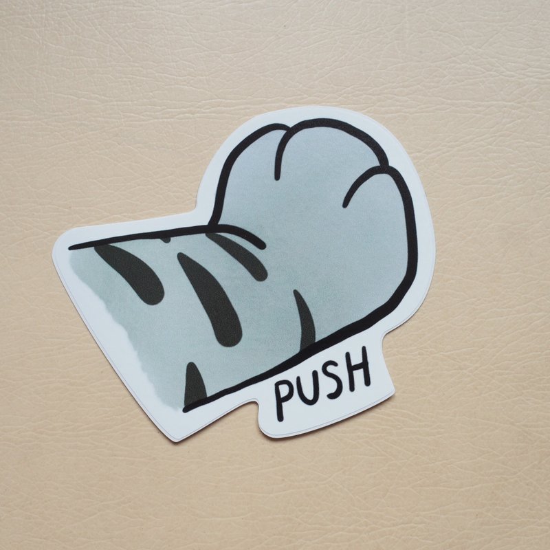 Push paw door stickers - 貼紙 - 防水材質 灰色