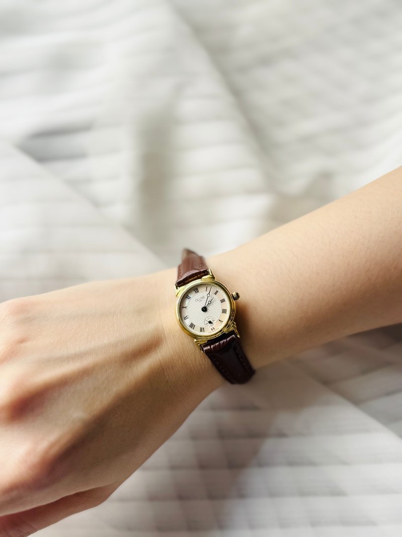 中古正品 Celine 石英手錶 皮革錶 瑞士機芯 古董表 禮物 防水表 - 女錶 - 其他金屬 咖啡色