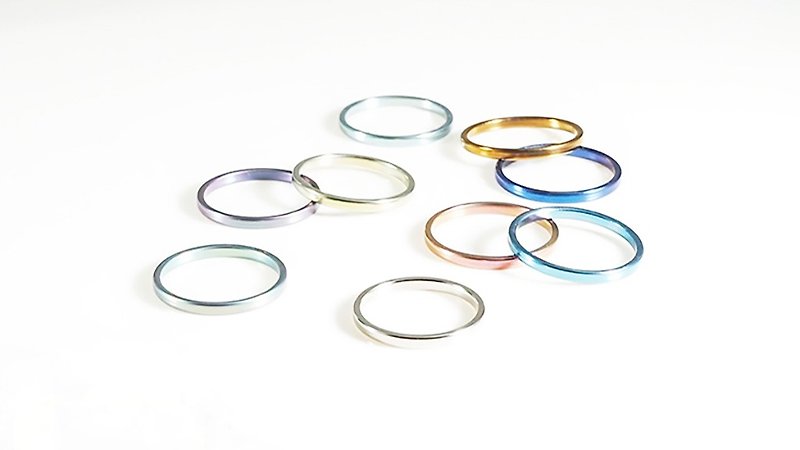 Titanvek titanium alloy ring, plain polished 2mm, multi-color, new arrival at discounted price - General Rings - Other Metals Multicolor