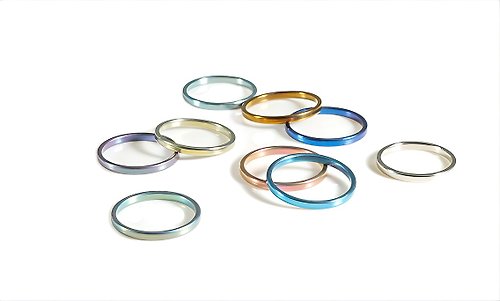 鈦坦維克 Titanvek鈦合金戒指,素面拋光2mm,多色系,新品上市優惠價