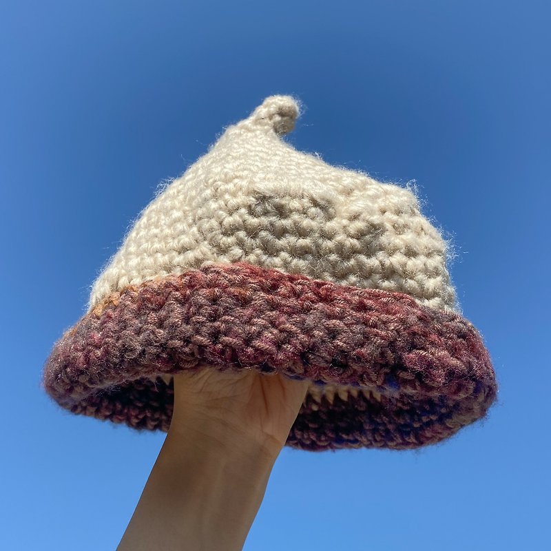 Crocheted Hat - Hats & Caps - Cotton & Hemp Brown