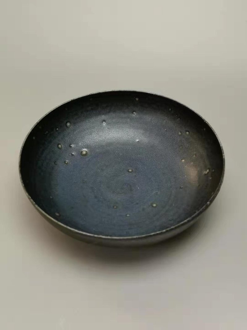 四象食器.盤—手工陶泥餐盤/幽藍