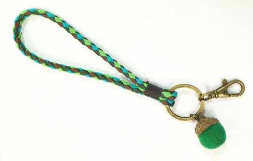 Paris。Le Bonheun Handmade Paris*Le Bonheun。臘線編織鑰匙圈證件套。聖誕綠