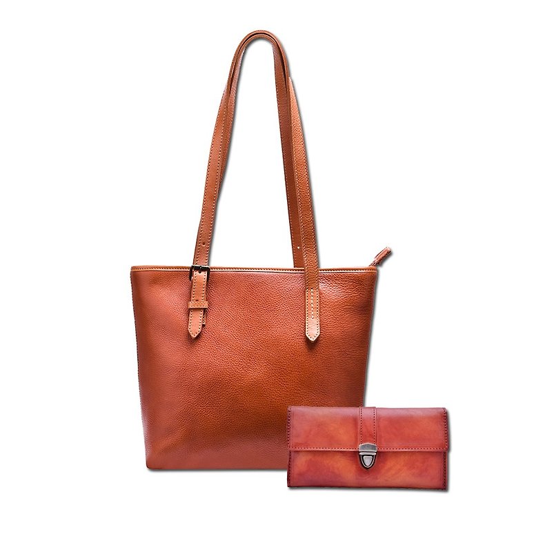 【Offer combination / gift pencil case】 leather leather bag package wallet - กระเป๋าคลัทช์ - หนังแท้ สีแดง