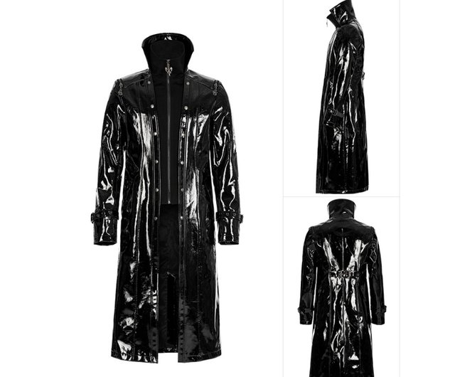 00's punk rave レザーコート フェイクレザー ギミック Amazon.co.jp: メンズコートレザーゴシックロングトレンチコート