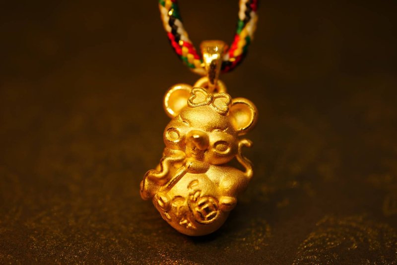 黃金墜子-生肖鼠金飾-黃金9999 - 項鍊 - 24k 金 金色