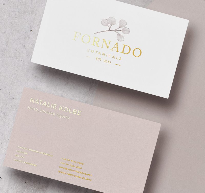 Business Card and gold foil, Business Card Design 032 - Cards & Postcards - Paper White