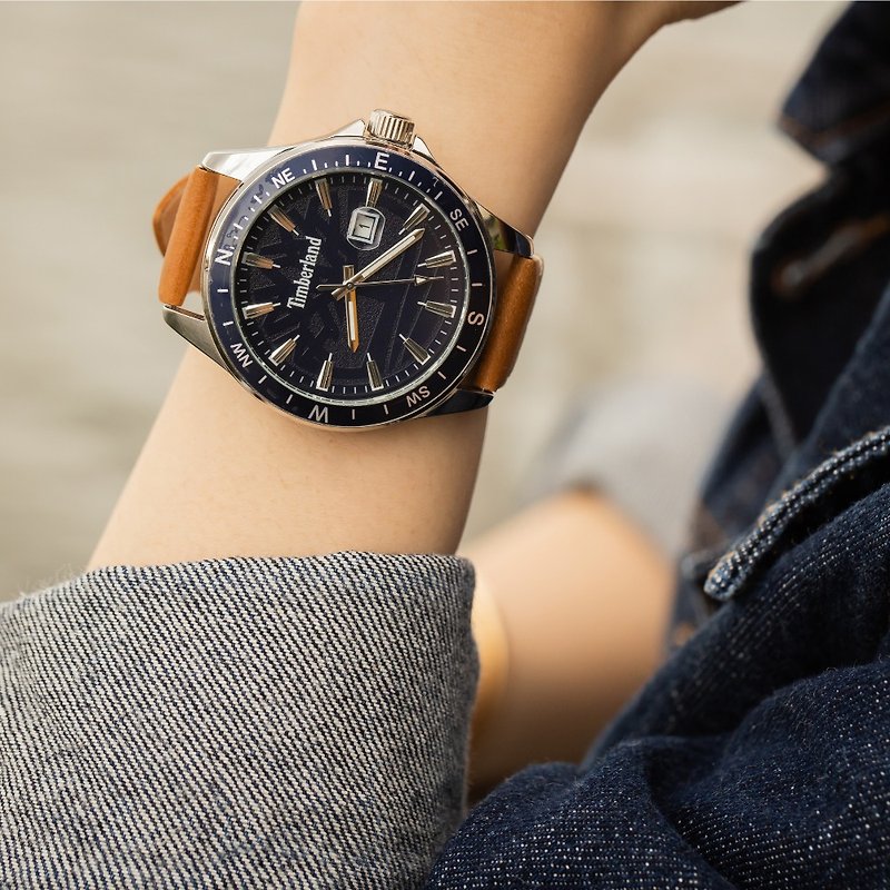Timberland SWAMPSCOTT 大錶面三針腕錶 | 46mm | 藍面 - 男錶/中性錶 - 其他材質 