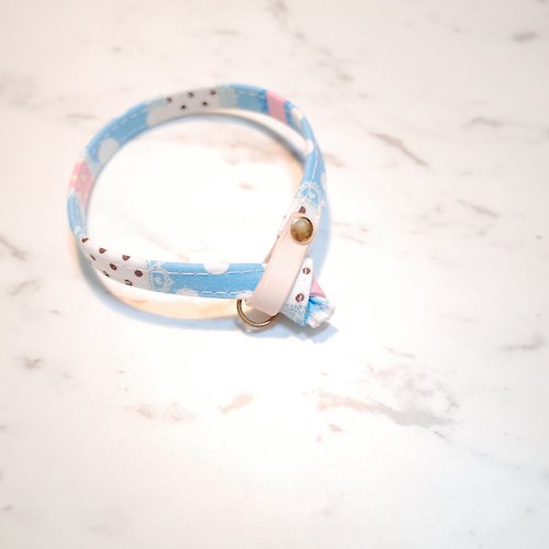 Michu Pet Collars #美珠手作 貓 項圈 水藍 夢幻冰淇淋 點點 可加購吊牌 附鈴鐺