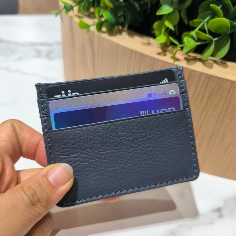 C006 Card Case Wallet - Grey- Genuine leather - 錢包/皮夾/長短夾 - 真皮 灰色