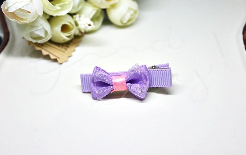 <Girl Clay Hair Accessories> => Purple Bow - Hair Clip Series - #模拟粘土#可爱 - Hair Accessories - Clay Purple