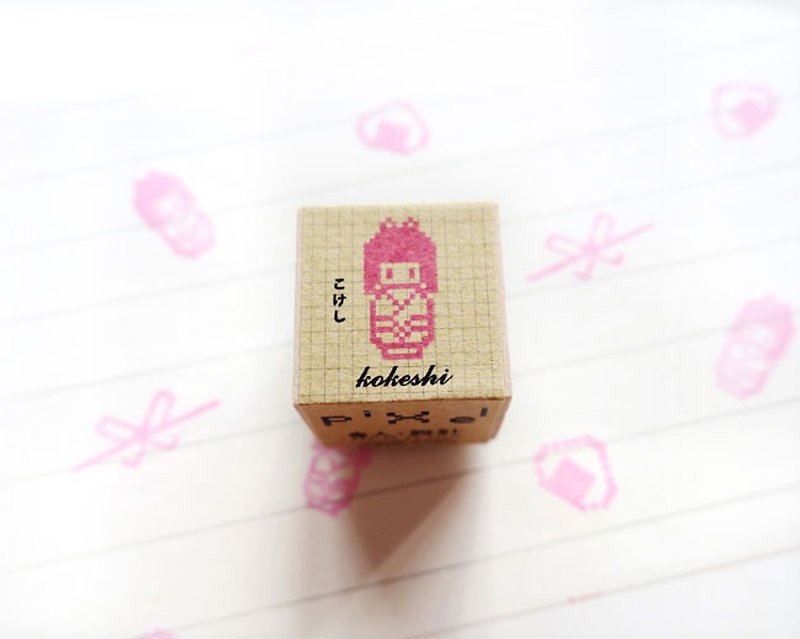 Puppet Pixel Seal Japan Series - Stamps & Stamp Pads - Wood Pink