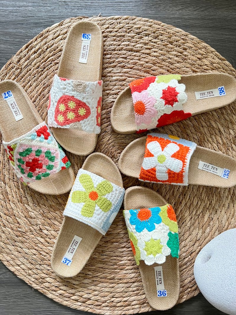 Flip Flop - Handmade - Slippers - Thread Multicolor