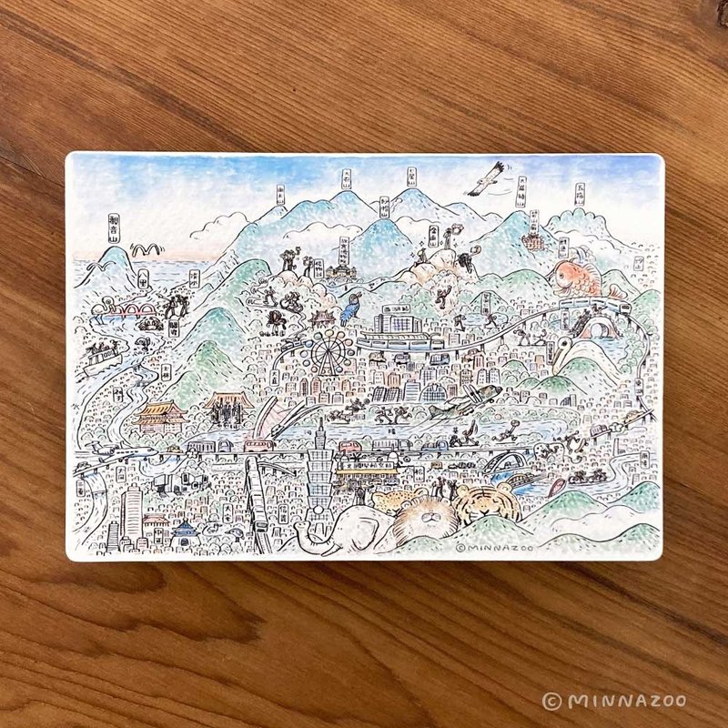 走讀地圖明信片－TAIPEI - 卡片/明信片 - 紙 