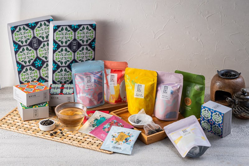 [Gentea] Large portion of original leaf tea bags, free combination of eight kinds of fruits (8 bags x 5 boxes) + 5 comprehensive tea bags - ชา - อาหารสด หลากหลายสี