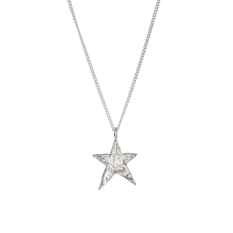 Painted Star Silver Necklace 繪星純銀項鍊 星星造型項鍊 - 項鍊 - 純銀 銀色