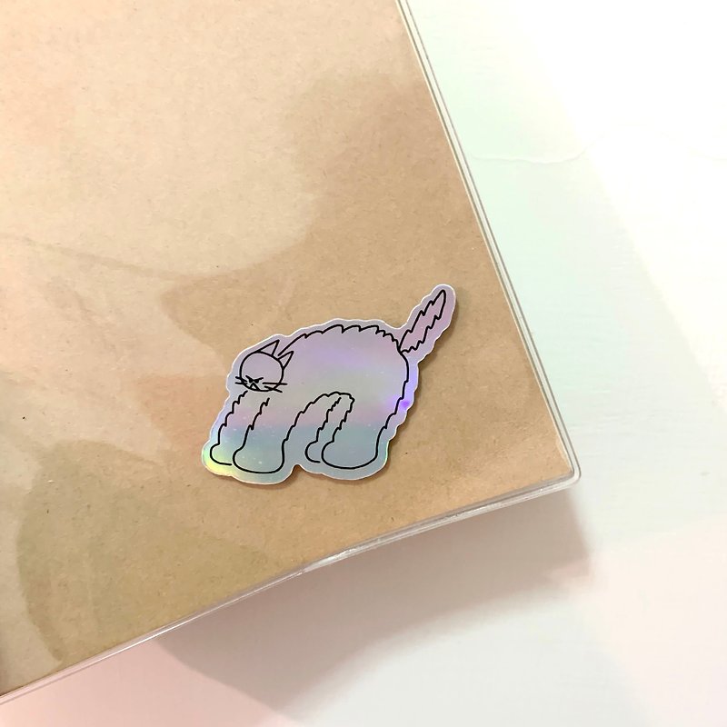 Senqi Cat Rainbow Laser Sticker - สติกเกอร์ - กระดาษ 