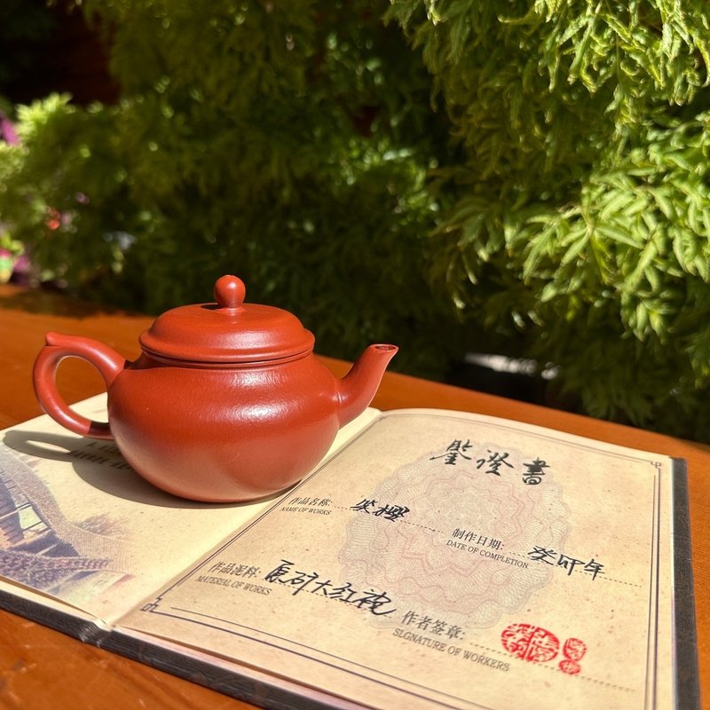 [10th Anniversary Pot] Xiaoying Original Mineral Crimson Clay Pot - Teapots & Teacups - Pottery Brown