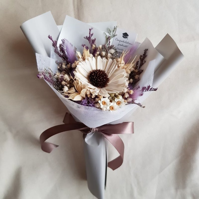 乾燥花蓪草向日葵花束|畢業 祝賀 生日 慶祝 學士帽S|4色可選 - 乾燥花/永生花 - 植物．花 多色