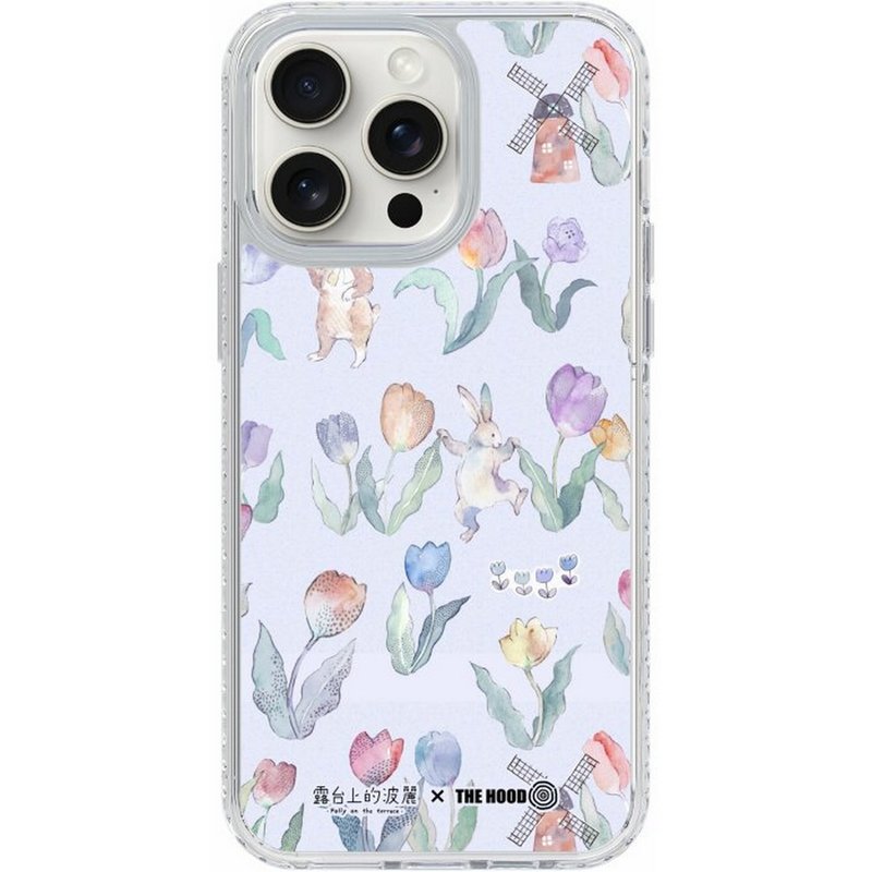 露台上的波麗鬱金香兔兔 iPhone 16 Samsung S25 氣墊標準手機殼 - 手機殼/手機套 - 塑膠 多色